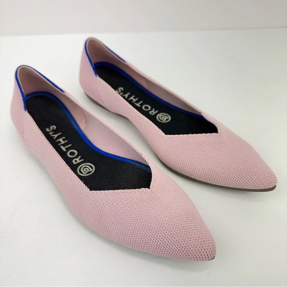 Rothy's size 7.5 Women’s The Point Petal Pink Pointed Toe Slip-On Ballet Flats